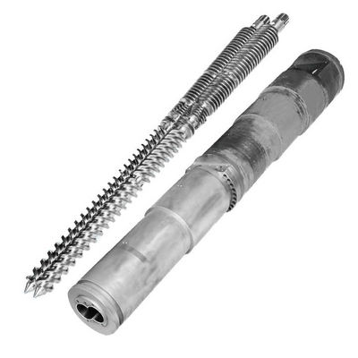 quality Twin Bimetallic Extruder Conical Double Screw Barrel Sjz 65 132 38 CrMoAlA factory